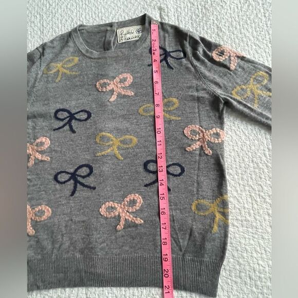 Anthropologie Field Flower wool sweater with embroidered bows  size Small petite - Picture 6 of 9
